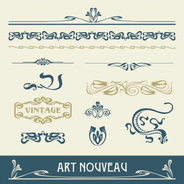 Set vectors art nouveau - lots of useful elements to embellish your layout clipart