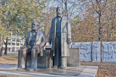 Statue of Karl Marx and Friedrich Engels at Berlin, Germany clipart