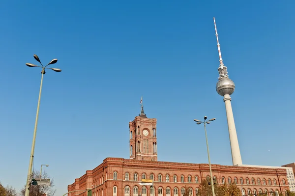 Het rotes rathaus in berlin, Duitsland — Stockfoto