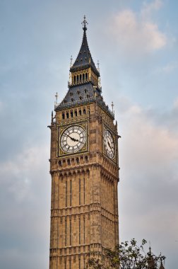 Big Ben tower clock at London, England clipart