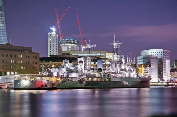 stock image HMS Belfast warship at London, England