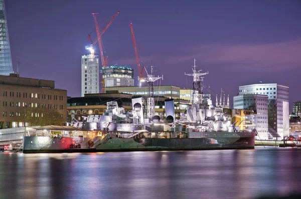 Stock image HMS Belfast warship at London, England