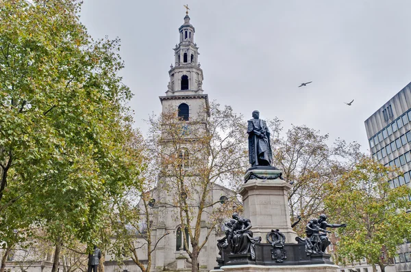 Αγίου Κλήμεντος Δανοί εκκλησία στο Λονδίνο, Αγγλία — Φωτογραφία Αρχείου