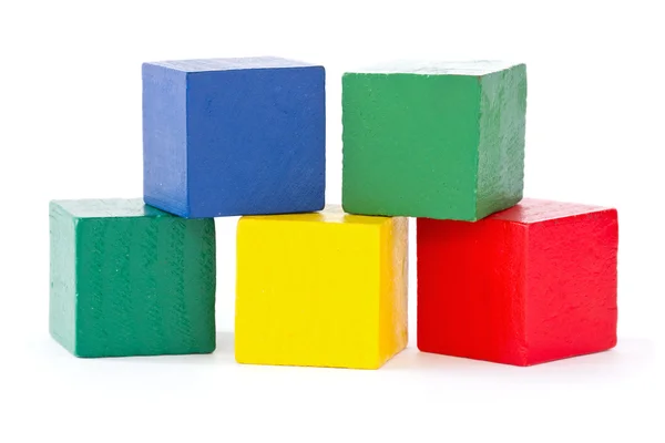 Fa színes négyzet alakú tégla — Stock Fotó