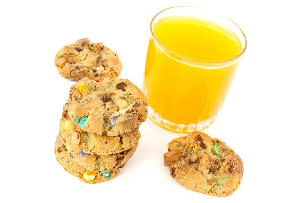 Orange juice with cookies — Stock Photo, Image