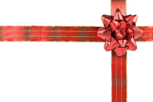 Red cross ribbon with bow — Stock Photo, Image