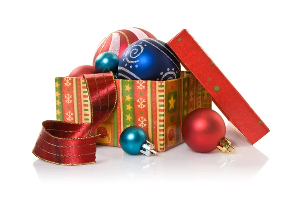 Box s vánoční věci — Stock fotografie