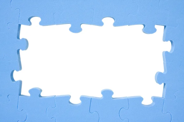 Moldura de puzzle azul — Fotografia de Stock