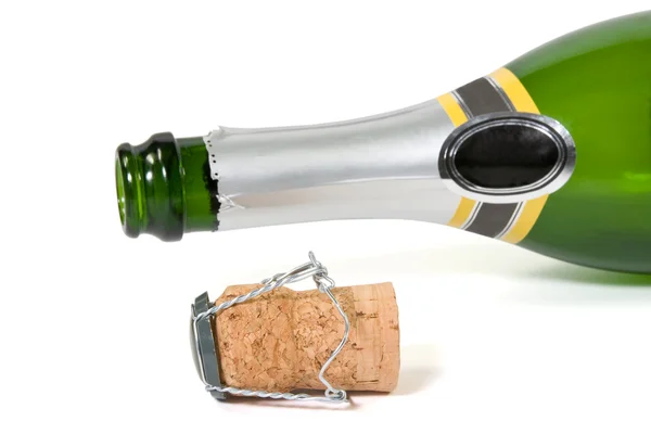 香槟酒瓶和软木 — 图库照片