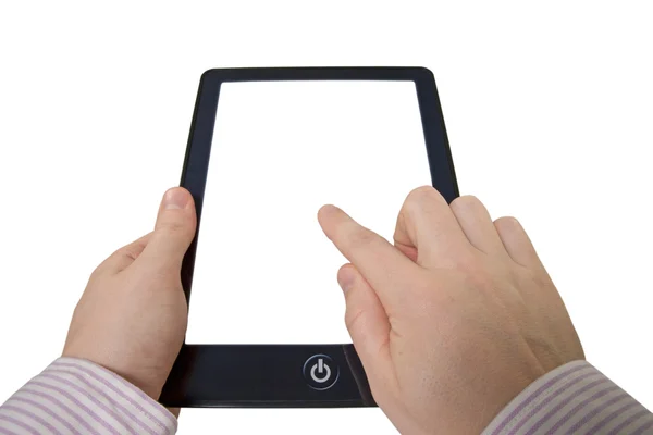 Hands with touchpad computer — Stock Photo, Image
