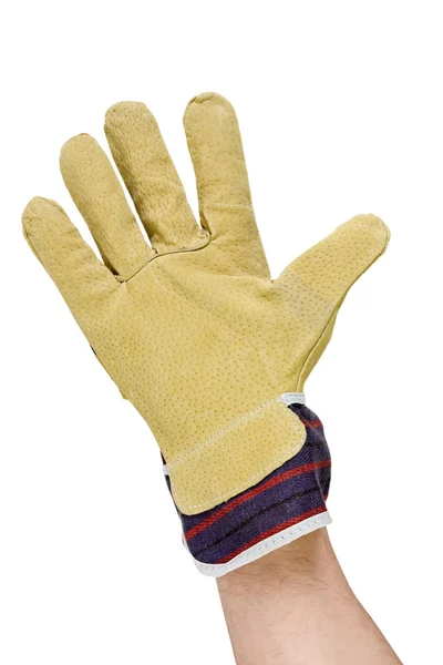 Hand mit Arbeit Handschuh — Stockfoto