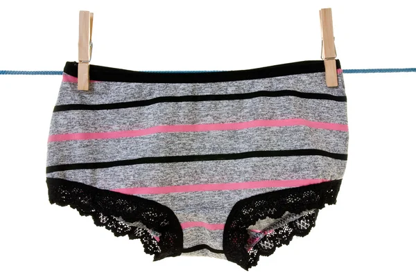 Panties hung on the clothes line — Stock Photo, Image