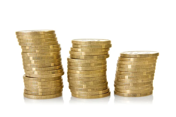 Three stacks of coins — Stock Photo, Image