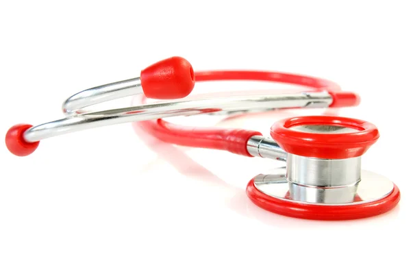 Rotes medizinisches Stethoskop — Stockfoto