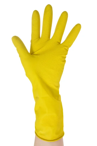 stock image Hand in yellow glove