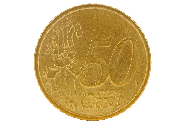 Moneda de cincuenta centavos de euro — Foto de Stock