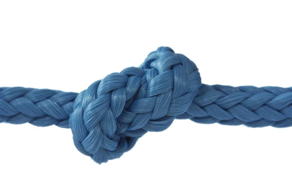 Corda azul com nó — Fotografia de Stock