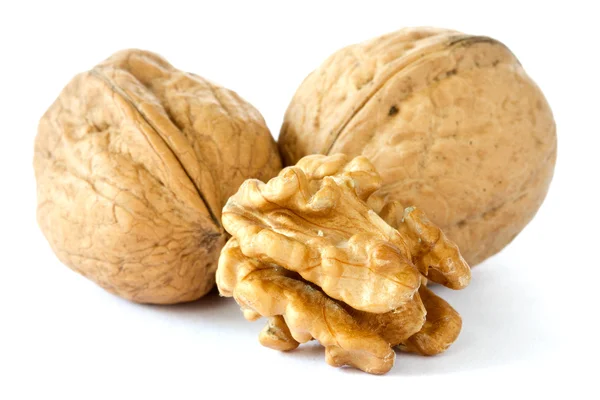 Tři sušené vlašské ořechy — Stock fotografie