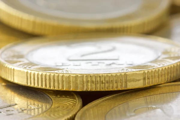Makro snímek hromadu mincí — Stock fotografie