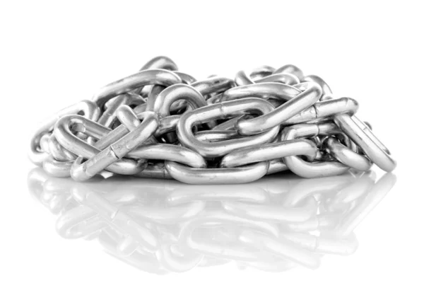 Beyaz arkaplanda metal zincir — Stok fotoğraf