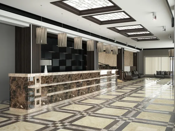 Lobby moderno para o hotel Imagens De Bancos De Imagens Sem Royalties