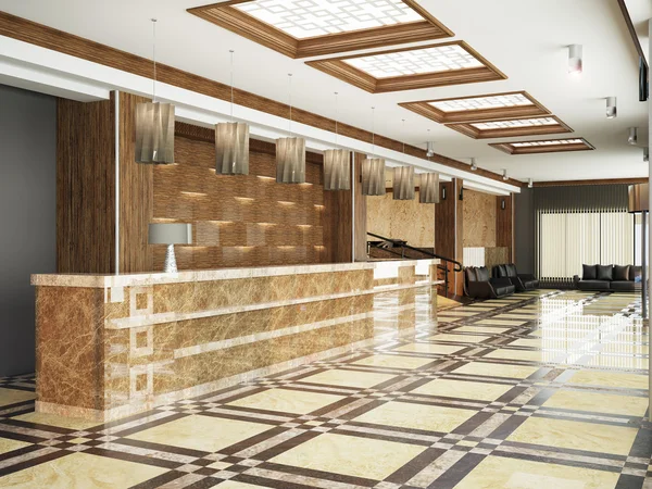 Lobby moderno para o hotel Fotos De Bancos De Imagens
