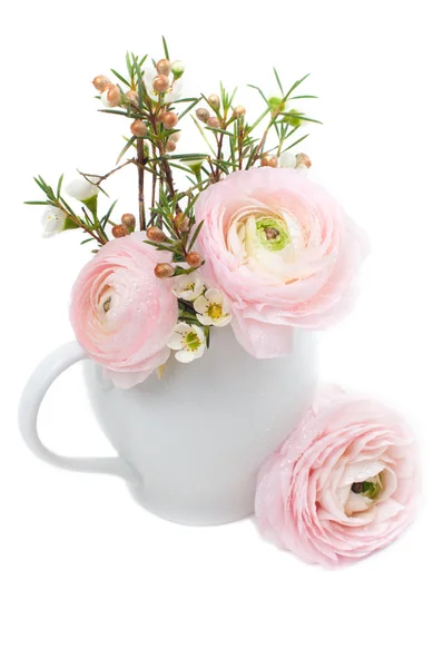 粉色毛茛属植物的花束 — 图库照片