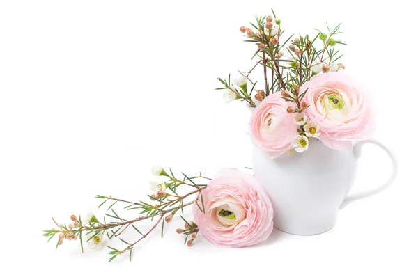 粉色毛茛属植物的花束 — 图库照片