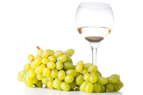 Vita vin och vita druvor — Stockfoto
