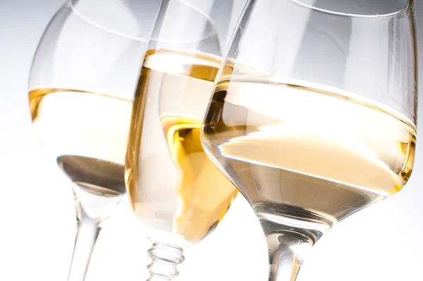 Three glasses of white wine — Stock Photo, Image
