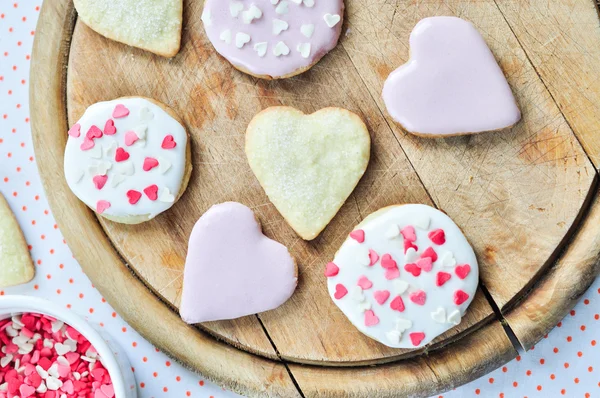 Heart-shaped biscuits — Stock Photo, Image