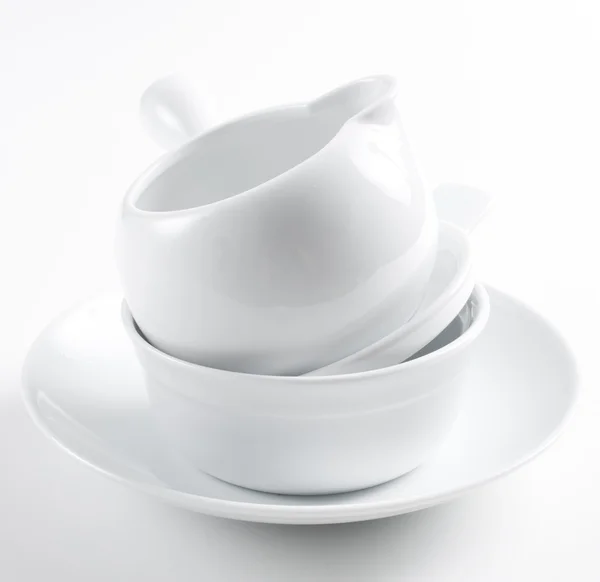 Stos czysty biały dania — Zdjęcie stockowe