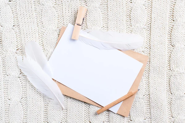 Cardboard card and envelope — Stock Photo, Image