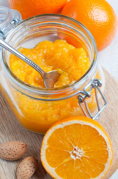 Close up van sinaasappeljam — Stockfoto