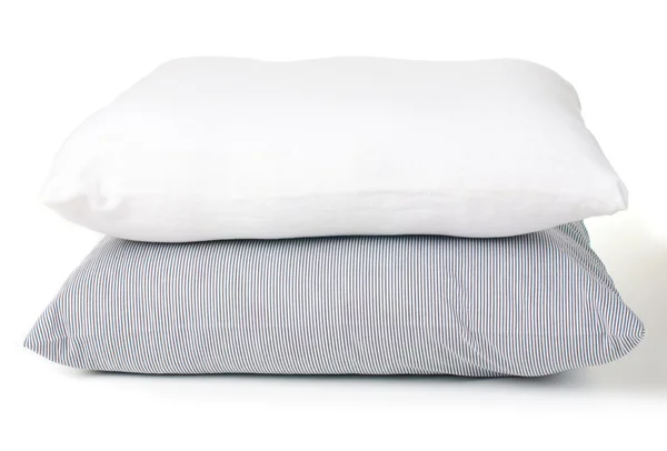 Striped and white pillows — Stock Photo, Image