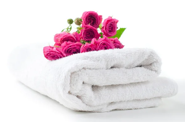 Clean white terry towel — Stock Photo, Image