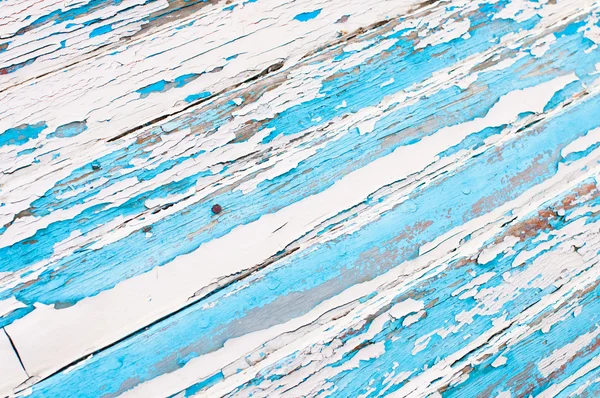 Gamla trä målade blå och vit — Stockfoto