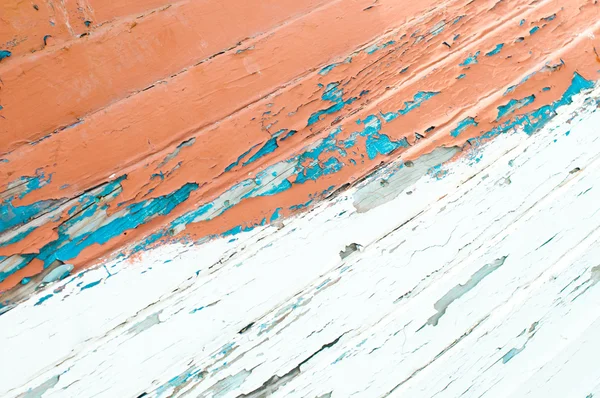 Vieux bois peint en bleu et rouge — Photo