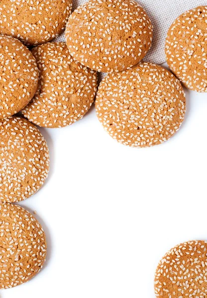 Biscoitos com sementes de gergelim — Fotografia de Stock