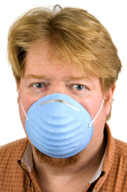 Man Wearing Dust Mask clipart
