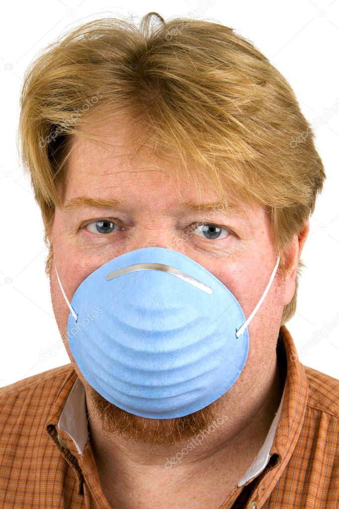 Man Wearing Dust Mask