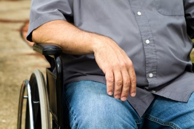 Disabled Man In Wheelchair clipart