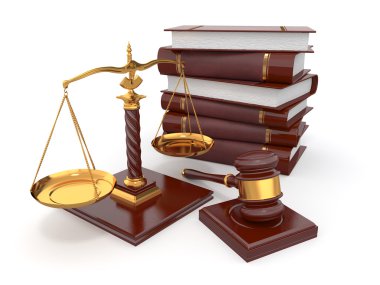 Justice concept. Law, scale and gavel. clipart