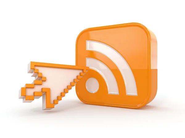 Rss or feed icon and cursor — Stock Photo, Image
