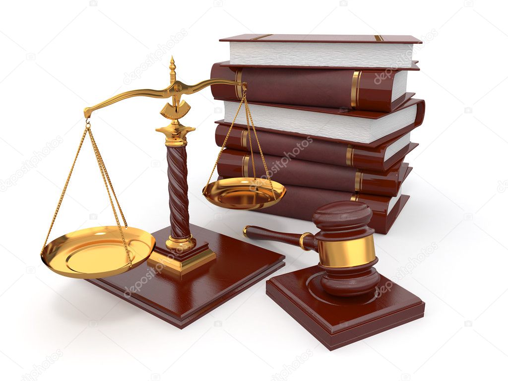 Justice concept. Law, scale and gavel.