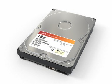 HDD. ATA Hard disk drive. 3d clipart