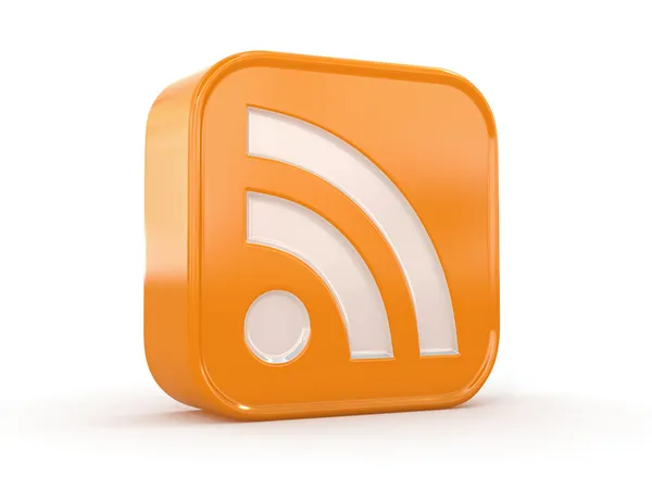 Rss or feed icon on white isolated background — Stock Photo, Image