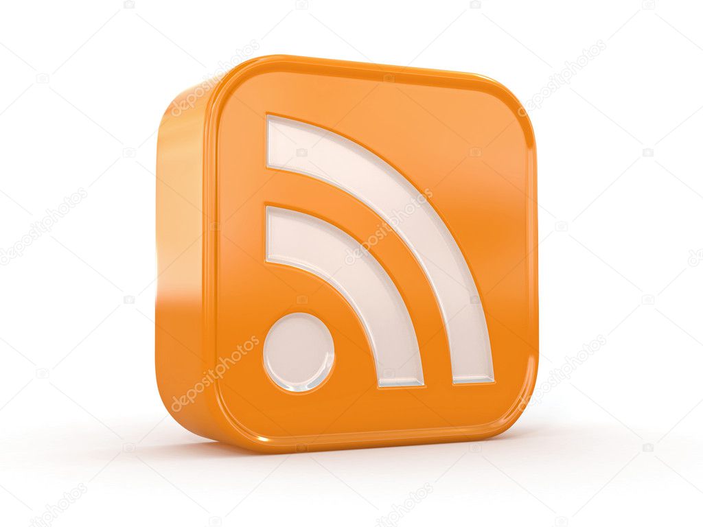 Rss or feed icon on white isolated background