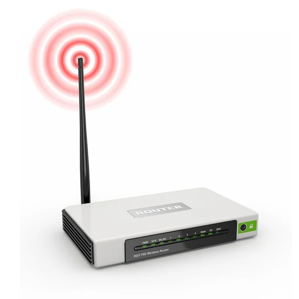 Router wifi wireless su sfondo bianco isolato — Foto Stock