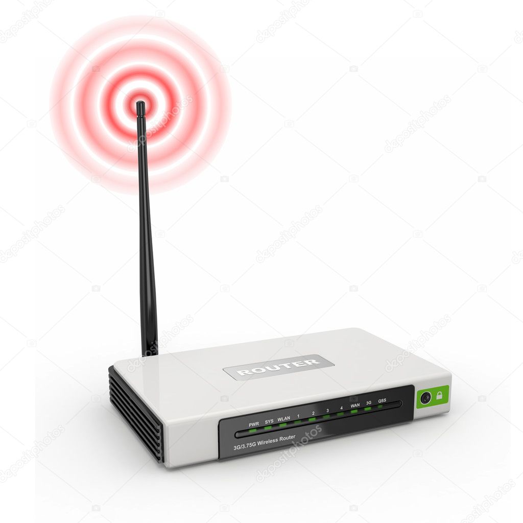 Wireless wifi Router on white isolated background